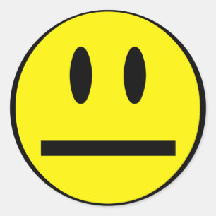 Sticker Rond Visage de sourire vide