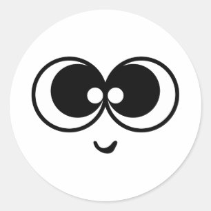 Sticker Rond Visage drôle