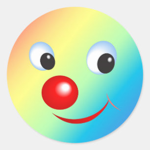 Sticker Rond Visage drôle