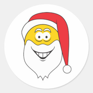 Sticker Rond Visage du Père Noël