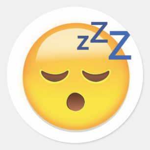 Sticker Rond Visage Emoji de sommeil