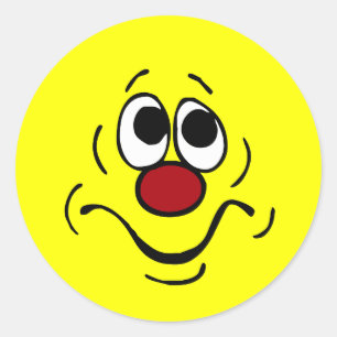 Sticker Rond Visage ennuyé Grumpey