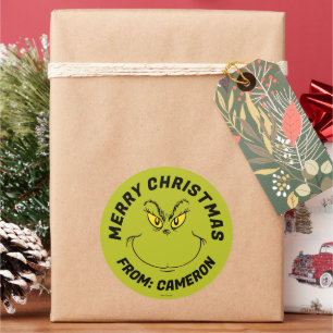 Sticker Rond Visage grincheux   Joyeux Noël