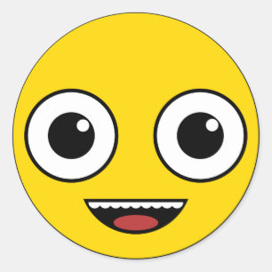 Sticker Rond Visage heureux superbe