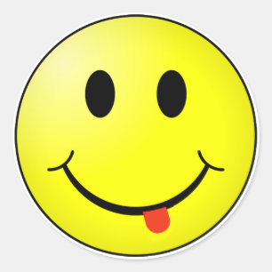 Sticker Rond Visage idiot