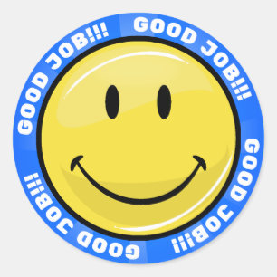 Sticker Rond Visage Jaune Classique