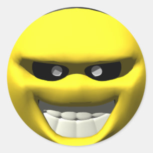 Sticker Rond Visage jaune moyen