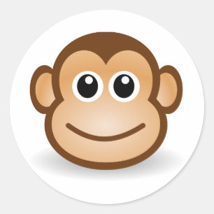 Sticker Rond Visage mignon de singe