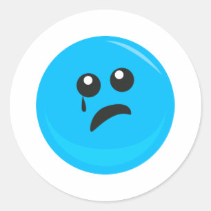 Sticker Rond Visage mignon de tristesse en pleurs