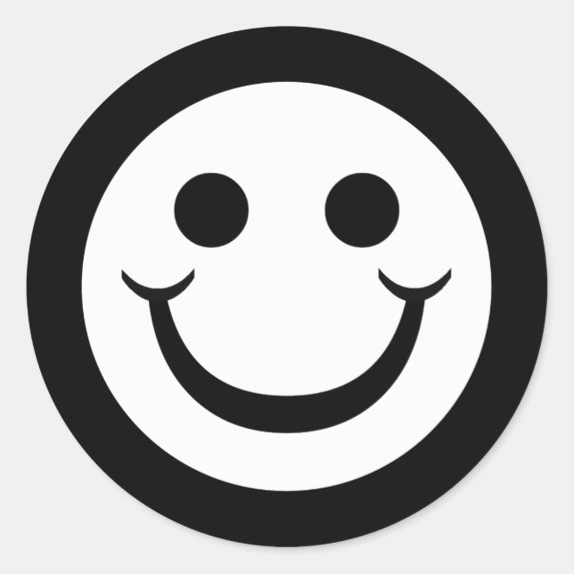STICKER ROND VISAGE NOIR ET BLANC (Devant)