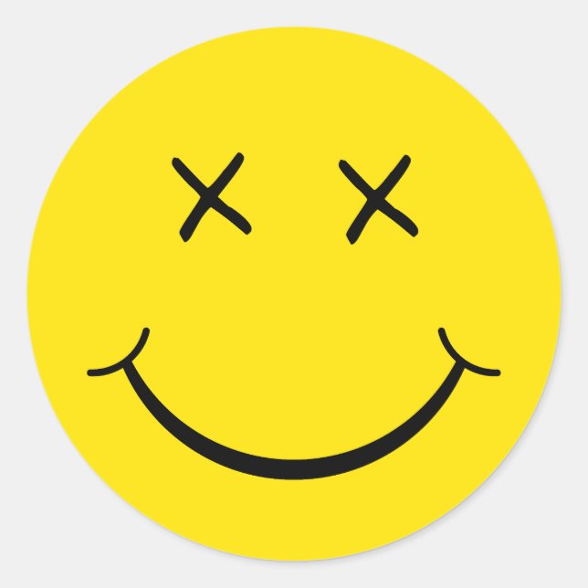 Sticker Rond Visage oculaire X (Devant)