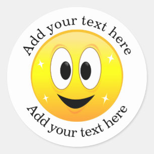 Sticker Rond Visage Personnalisé Heureux