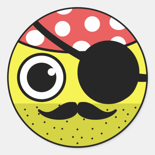 Sticker Rond Visage pirate (Devant)