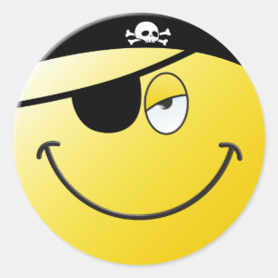 Sticker Rond Visage pirate