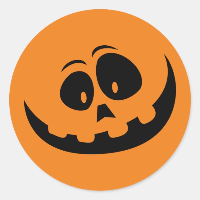 Sticker Rond Visage sculpté Goofy Halloween Design (Devant)