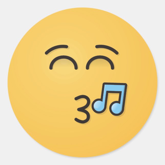 Sticker Rond Visage sifflant avec yeux souriants (Devant)