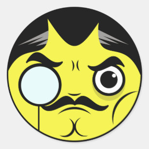 Sticker Rond Visage Snob