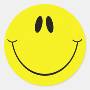 Sticker Rond Visage souriant