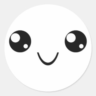 Sticker Rond Visage souriant