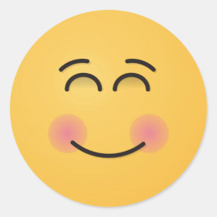 Sticker Rond Visage souriant aux yeux souriants