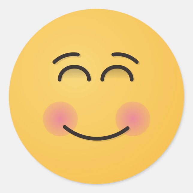 Sticker Rond Visage souriant aux yeux souriants (Devant)