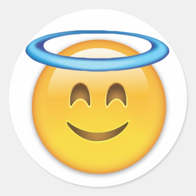 Sticker Rond Visage souriant avec Halo Emoji (Devant)