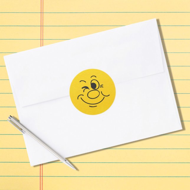Sticker rond visage souriant drôle (Créateur téléchargé)