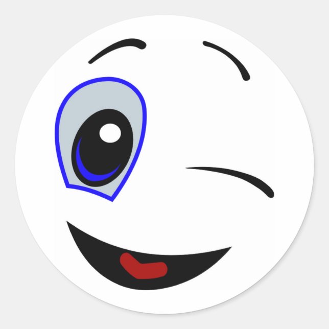 STICKER ROND VISAGE SOURIRE (Devant)