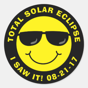 Sticker Rond Visage total de cool d'éclipse solaire