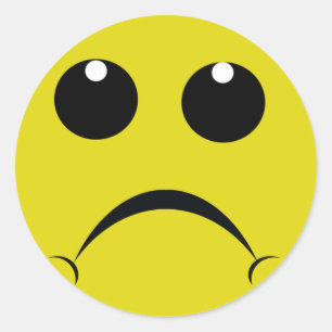 Sticker Rond visage triste