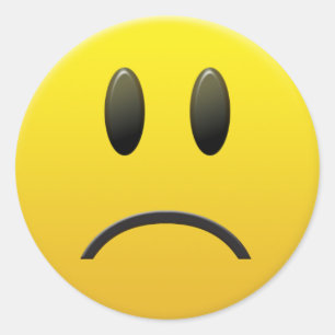 Sticker Rond Visage triste