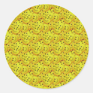 Sticker Rond Visages souriants