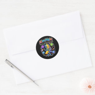 Sticker Rond Visez haut ! – Aventure de banane astronaute