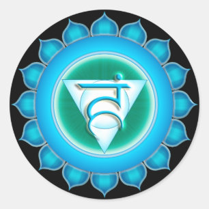 Sticker Rond Vishuddha ou Throat 5e Chakra