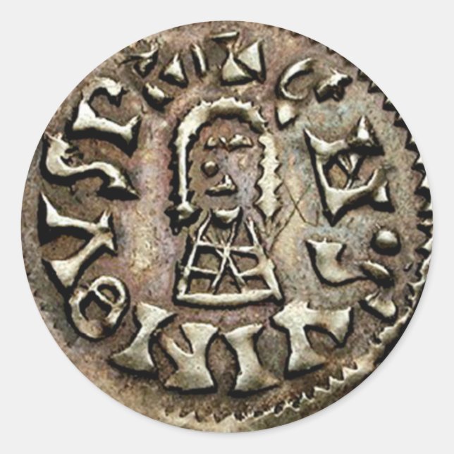 Sticker Rond Visigoth Chindaswinth Gold Coin Obverse (Devant)