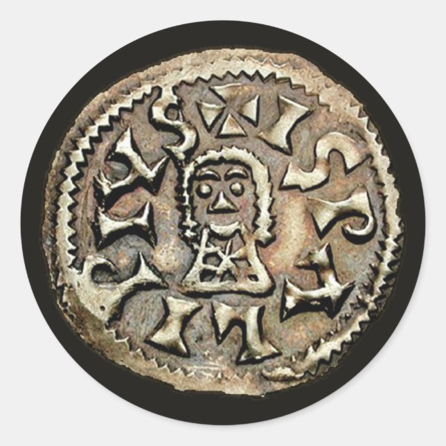 Sticker Rond Visigoth Chindaswinth Gold Coin Reverse (Devant)