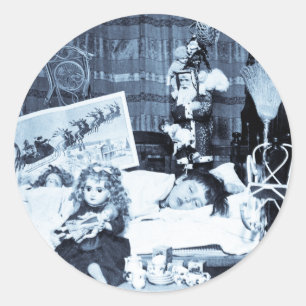 Sticker Rond Visions des prunes de sucre 2 - Stereoview Vintage