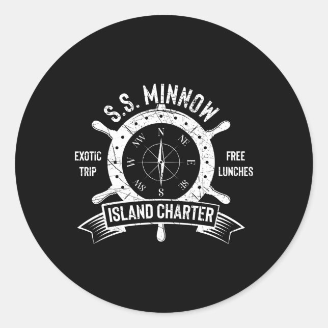 Sticker Rond Visite de Ss Minnow (Devant)