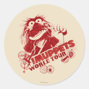 Sticker Rond Visite du monde animal