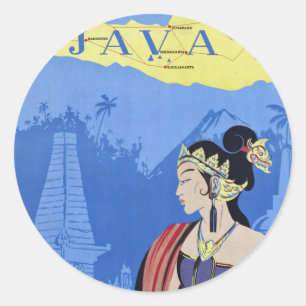 Sticker Rond Visiter Java