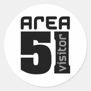 Sticker Rond Visiteur d'alien du secteur 51