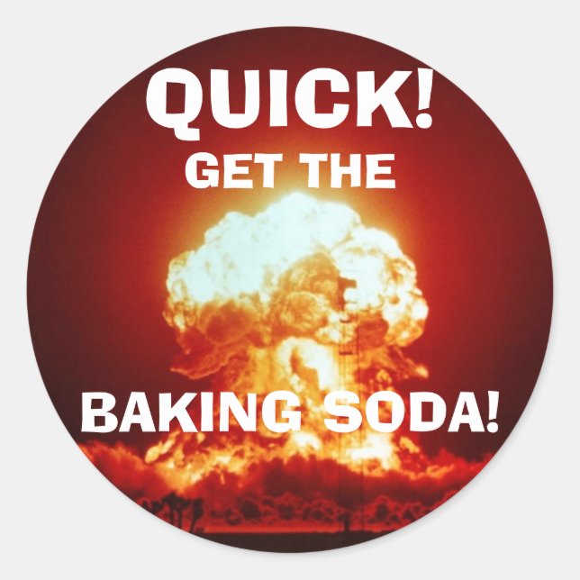 Sticker Rond Vite, prends le SODA BAKING ! (Devant)