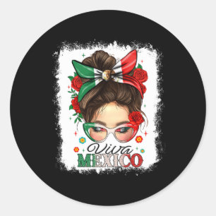 Sticker Rond Viva Mexique Fête De L'Indépendance S Femmes Fille