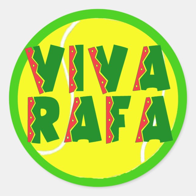 Sticker Rond VIVA RAFA avec balle de tennis (Devant)
