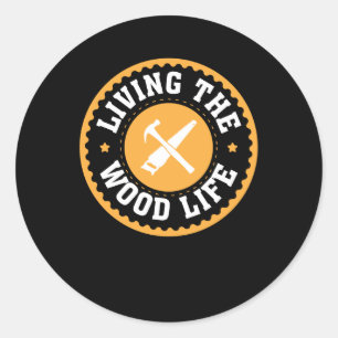 Sticker Rond Vivant la conception en bois de travail du bois de