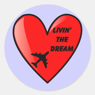 Sticker Rond Vivant le coeur rêveur
