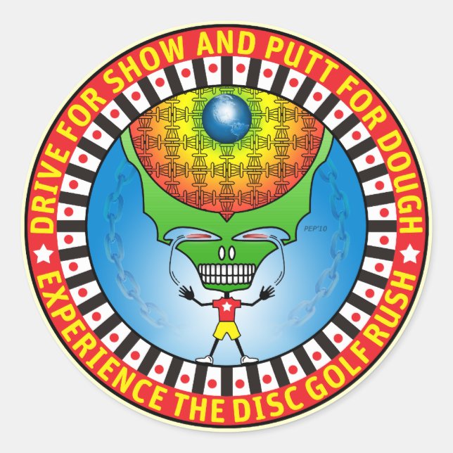 Sticker Rond Vivez La Ruée (Devant)