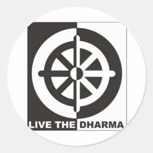 Sticker Rond Vivez le Dharma