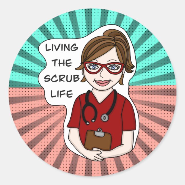 Sticker Rond Vivre la vie de l'épouvantail | Humour professionn (Devant)