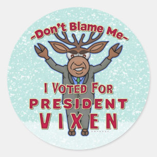 Sticker Rond Vixen Reinder, le président de Noël